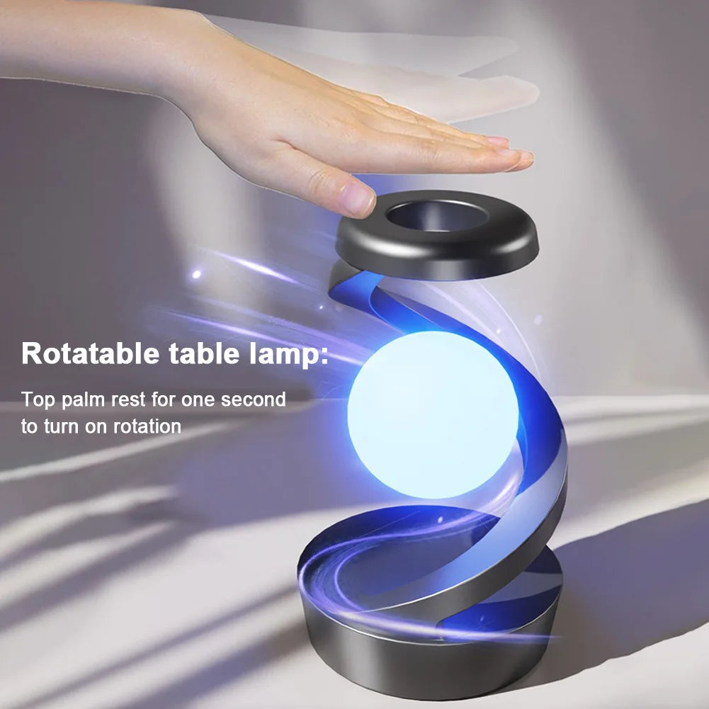 Levitating LED Moon Lamp with Wireless Charger | Floating 3D Moon Light for Bedroom & Office