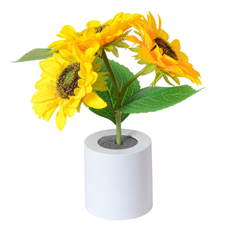 Rechargeable Sunflower LED Night Light – Decorative Bedside Lamp for Girls' Room | Funbrant Decor 🌻✨