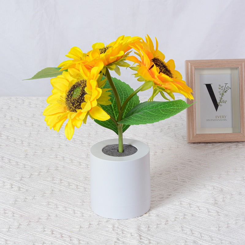 Rechargeable Sunflower LED Night Light – Decorative Bedside Lamp for Girls' Room | Funbrant Decor 🌻✨