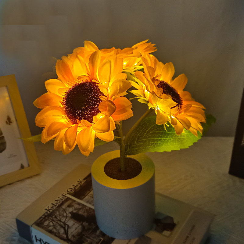 Rechargeable Sunflower LED Night Light – Decorative Bedside Lamp for Girls' Room | Funbrant Decor 🌻✨